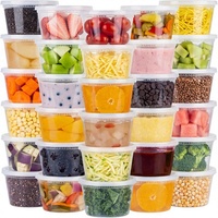 Contenants alimentaires en plastique sans BPA, hermétiques et anti-fuite, avec couvercles, 16 oz