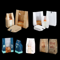 Sacs en papier kraft personnalisés de qualité alimentaire avec fenêtre pour boulangeries, pains, baguettes, croissants, cafés et supermarchés