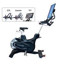 Bicicleta de Spinning Magnética Comercial con Pantalla Giratoria HD de 21.5 Pulgadas, Volante de Aluminio, Bicicleta de Ejercicio para Gimnasio en Casa, Carga Máxima 120 kg