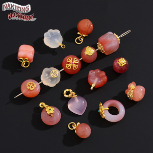 Perles de pendentif en agate naturelle de Nantong, taille moyenne, polies à la main, accessoires de bijoux DIY - Product Image 2