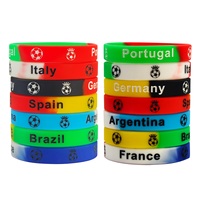 Gelang silikon pertandingan sepak bola gelang bendera sepak bola pertandingan internasional bendera dunia kustomisasi gelang silikon