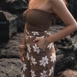 Pantalons larges à imprimé hawaïen de haute qualité, taille élastique, combinaison, fabricant, pantalon 100% lin personnalisé - Product Image 4