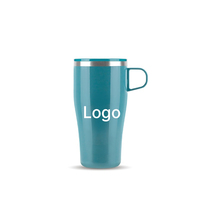 Mug isotherme réutilisable en acier inoxydable SUS304 à double paroi avec poignée et couvercle coulissant facile pour le bureau, la maison, la voiture et les boissons quotidiennes