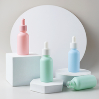 Flacons compte-gouttes d'huile essentielle en verre rose rond vide personnalisé de 5ml 10ml 30ml 50ml 100ml Vente en gros