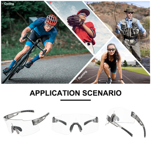 Lunettes de cyclisme photochromiques sans monture Tr90, verres PC miroir UV400, lunettes de sport pour femmes et hommes, course à pied, vélo - Product Image 5