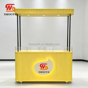Carrito de Dulces Amarillo Moderno y Portátil para Venta al por Mayor, Carrito de Exhibición para Postres y Flores, para Decoración de Bodas - Product Image 1