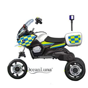 Großes wiederauf lad bares <span class=keywords><strong>3</strong></span>-Rad-Kunststoff-Elektromotorrad-Spielzeugauto für Kinder für Jungen und Mädchen, inspiriert von Polizei fahrzeugen - Product Image 4