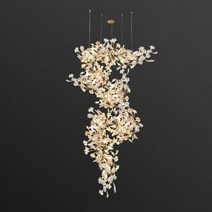 맞춤형 북유럽 크리에이티브 은행잎 샹들리에 롱 행잉 펜던트 조명 호텔 프로젝트 샹들리에 - Product Image 5