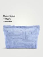 Pochette cosmétique en tissu éponge avec logo personnalisé, sac à maquillage en tissu éponge