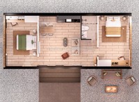 Maison modulaire de 30 m² avec 2 chambres, entièrement meublée, petite maison préfabriquée, cabane moderne, maison de jardin écologique, casa