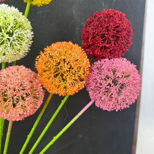 ดอกหัวหอมปลอมจินซี ก้านเดี่ยว พลาสติก สำหรับตกแต่งงานแต่งงานและบ้าน หลายสี - Product Image 3