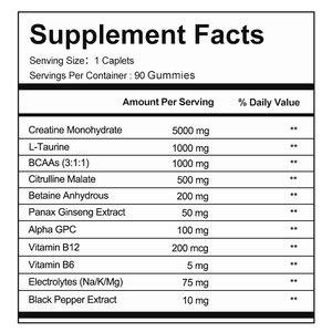 Suplemento de Gomitas de Creatina de Alta Potencia para Adultos, para la Fuerza Muscular, Resistencia, Recuperación, Culturismo, Nutrición Física - Product Image 2