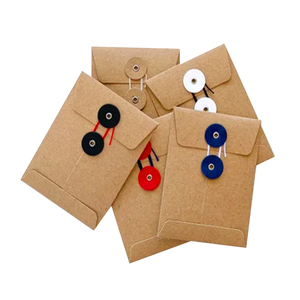 Recyclable Durable Custom Design Kraft Paper Gusset <strong>Envelope</strong> with String for Hair Accessories <strong>Ties</strong> Wallet Packaging - Product Image 4