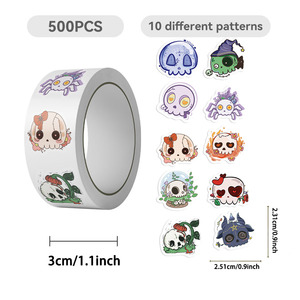 500 Pegatinas Adhesivas de PVC para Decoración Navideña de Halloween, Lindas Pegatinas de Regalo para Niños - Product Image 5