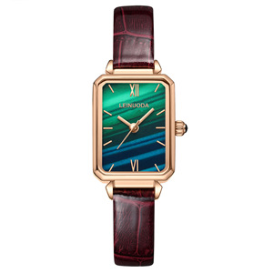 Stylish and simple small green watch, women's <b>waterproof</b> alloy quartz <b>wristwatch</b> - Product Image 1