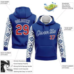 Sudadera con Capucha Navideña Personalizada FOXA para Hombre, con Nombre y Número Bordados, Transpirable, de Poliéster, con Diseño de Bolsillo - Product Image 1