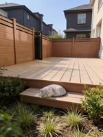 Plancher extérieur en composite bois-plastique Flotech, style teck, antidérapant, décoratif, gaufrage 3D, imperméable, résistant à l'humidité