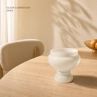 Abat-jour en verre sodocalcique blanc soufflé artisanal, couvercle décoratif pour éclairage intérieur domestique