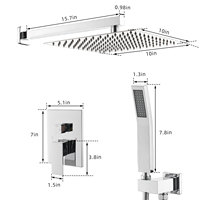 Robinet de douche en laiton polonais à double fonction de Style classique finition chromée ensemble de mitigeur de douche de bain pulvérisateur de douche de pluie unique en céramique