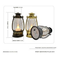 Lanterne décorative suspendue de Noël, mini lampe à vent rétro LED de 13 cm, à piles, avec effet de flamme vacillante sans flamme, vente en gros