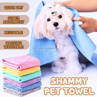 Serviette pour animaux de compagnie super absorbante en PVA, séchage rapide, serviette de bain pour chien et chat
