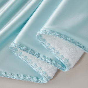 Nueva Manta Refrescante de Seda de Hielo con Pelo de Conejo, Superventas, Textil para el Hogar, Colcha de Color Liso, Transpirable, Edredón de Verano - Product Image 3