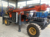 Machine de forage de puits portable professionnelle, 350 m de profondeur, plateforme de forage hydraulique pour puits d'eau, moteur diesel, type mobile sur roues