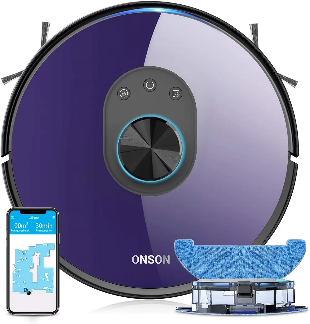 ONSON 2700Pa Powerful Suction Vacuum and Mop Lidar Navigation Selective Room Cleaning Robot with E-tank