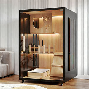 Nouveauté, enclos pour chat en bois massif de luxe, grande <span class=keywords><strong>cage</strong></span> moderne pour chat, mobilier pour chat d'intérieur, prêt pour l'hiver, écologique - Product Image 5