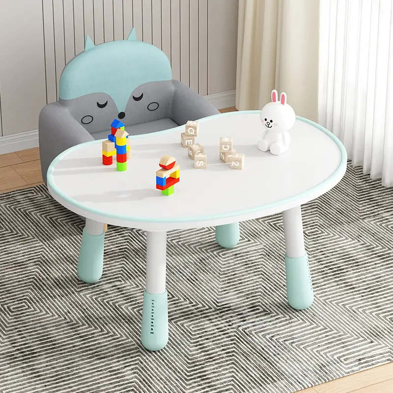 बच्चे मूंगफली टेबल, बड़े कण स्प्लिसिंग ब्लॉक टेबल, बहु-कार्यात्मक गेम बेबी पज़ल खिलौना टेबल और कुर्सी उठा सकते हैं