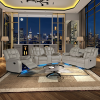 Sofá Reclinable de Cuero Moderno de Tres Plazas con Nuevo Diseño Estilo Chino para Dormitorio y Uso Doméstico