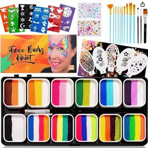 Kit de <span class=keywords><strong>peinture</strong></span> corporelle et faciale transfrontalier pour Halloween et Pâques, 42 couleurs - Product Image 1