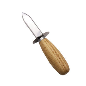 Logo personalizzato apriscatole Premium manico in legno strumento per frutti di mare in acciaio inossidabile Paddy <span class=keywords><strong>ostriche</strong></span> Shucker coltello per sgusciare aperto vuoto - Product Image 2