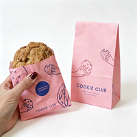 Sacs en papier personnalisés avec logo imprimé, résistants à l'huile, pour emballage alimentaire jetable, frites, poulet et biscuits