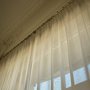 ستائر شفافة أنيقة بنقوش زهور للديكورات الداخلية الكلاسيكية، كشكشة وستائر بنمط زهور كلاسيكي - Product Image 5