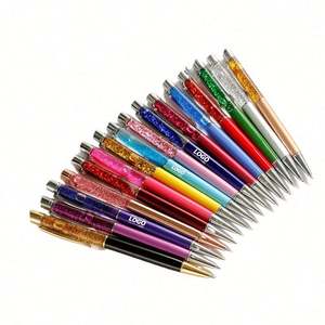 Custom Crystal Diamond Capacitive <b>Floating</b> Glitter Retractable Ballpoint Pen for School Office <b>Desk</b> Christmas Party - Product Image 1