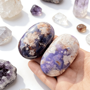 Pierre de Palmier en Agate Cerise Bleue, Cristal de Guérison, Vente en Gros, Fengshui, Reiki, Cadeau de Mariage - Product Image 4