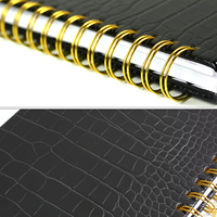 Carnet A5 Espagnol à Spirales Personnalisé en Faux Cuir de Crocodile en Gros