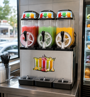 Machine à slush commerciale à 3 réservoirs 12L*3 en acier inoxydable pour boissons glacées, granita, slushie et slush puppy