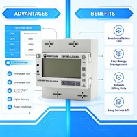 Compteur d'énergie homologué MID, classe B, triphasé, rail DIN, 3x80A, 230/400V, M-Bus, écran LCD pour la mesure intelligente des communautés