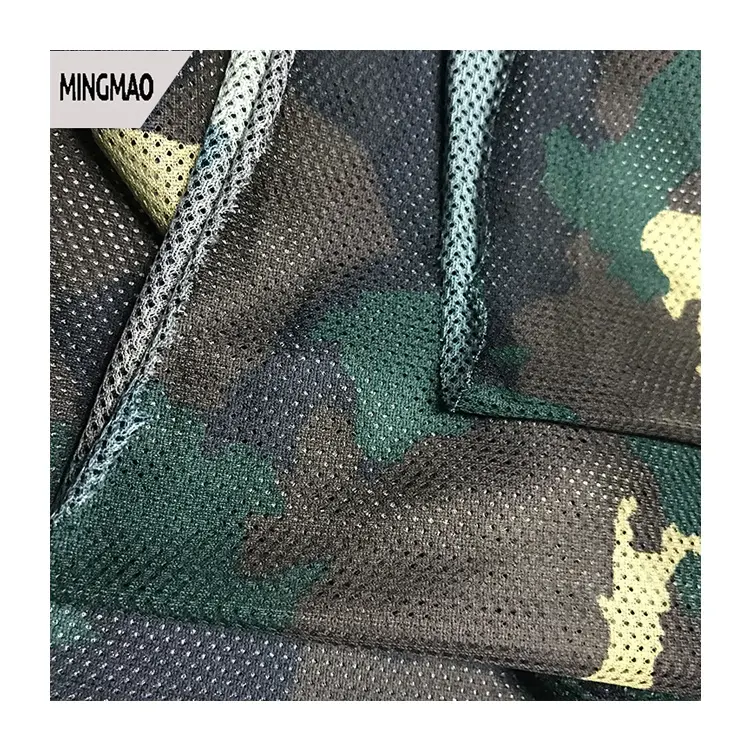 mingmao custom polyester charmeuse fabric Breathable and quick drying camouflage mesh fabric for tshirt