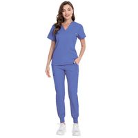 42031 extensible Yoga costume Yoga combinaison femmes modeste gommages travail vêtements travailleurs gommages uniformes ensembles