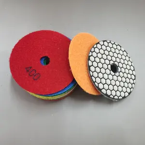 DIY pads 4 inch flexible 7+1 step wet and dry pad polishing angle grinder marble polishing pads