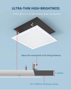 Lámpara de Panel LED para Cuarto Limpio de Laboratorio de Óptica y Láser, Diseño Industrial de Aluminio IP65, Lavable con Manguera - Product Image 2