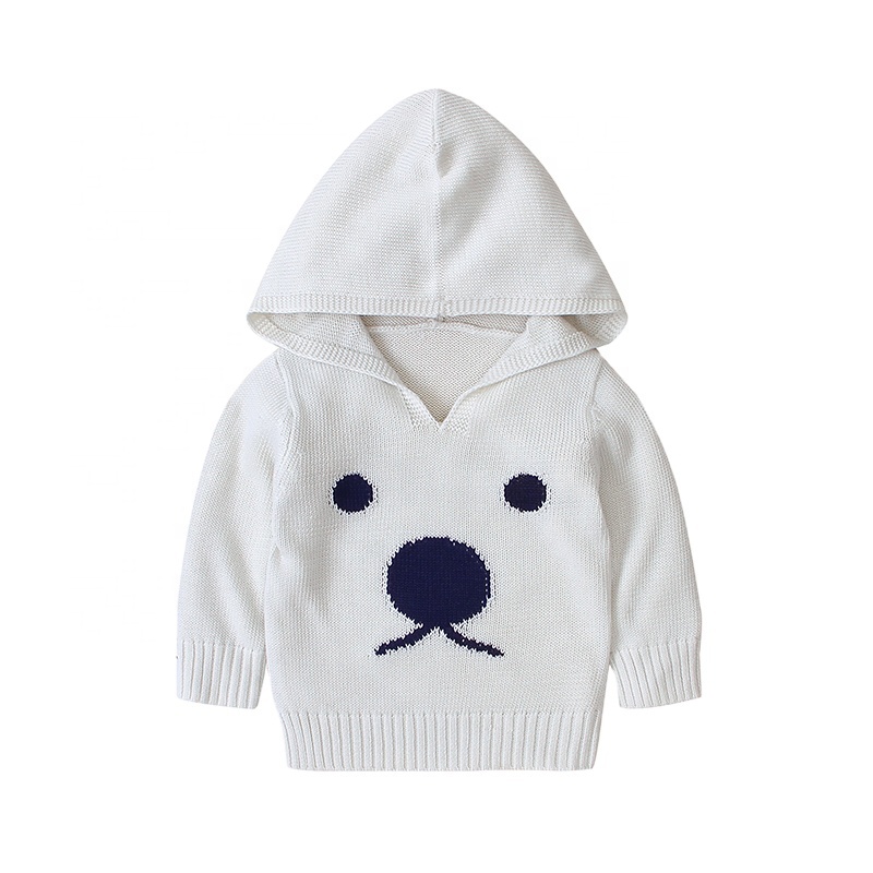 Детский свитер для мальчиков с длинным рукавом и капюшоном дизайн с мультяшным рисунком удобная посадка для малышей Детская одежда