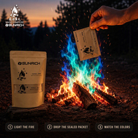 Poudre magique colorante pour feu, changeant de couleur, en sachet écologique Kraft 25g 30g 40g pour foyer extérieur, fête en plein air, OEM