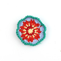 5.5cm main Crochet fleurs vêtements couverture sac Patchwork fleur à la main Crochet fleur pour vêtements accessoires bricolage décoration