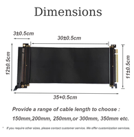 ITX Compact PC Case Vertical Connector PCIe 3.0 X16 16GB/s 180 Degree Extender Ribbon High Frequency Low Impedance PCB