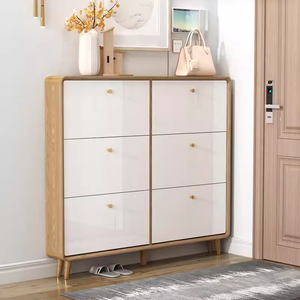 Zapatero Bicolor de Estilo Nórdico | Gabinete de Almacenamiento Multifuncional para Entrada o Pasillo - Product Image 3