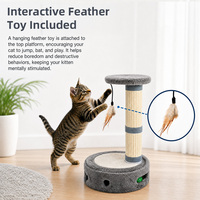 Petstar Lit et griffoir 2-en-1 pour chat, avec poteau en sisal détachable, plateau de jeu interactif, arbre à chat vertical